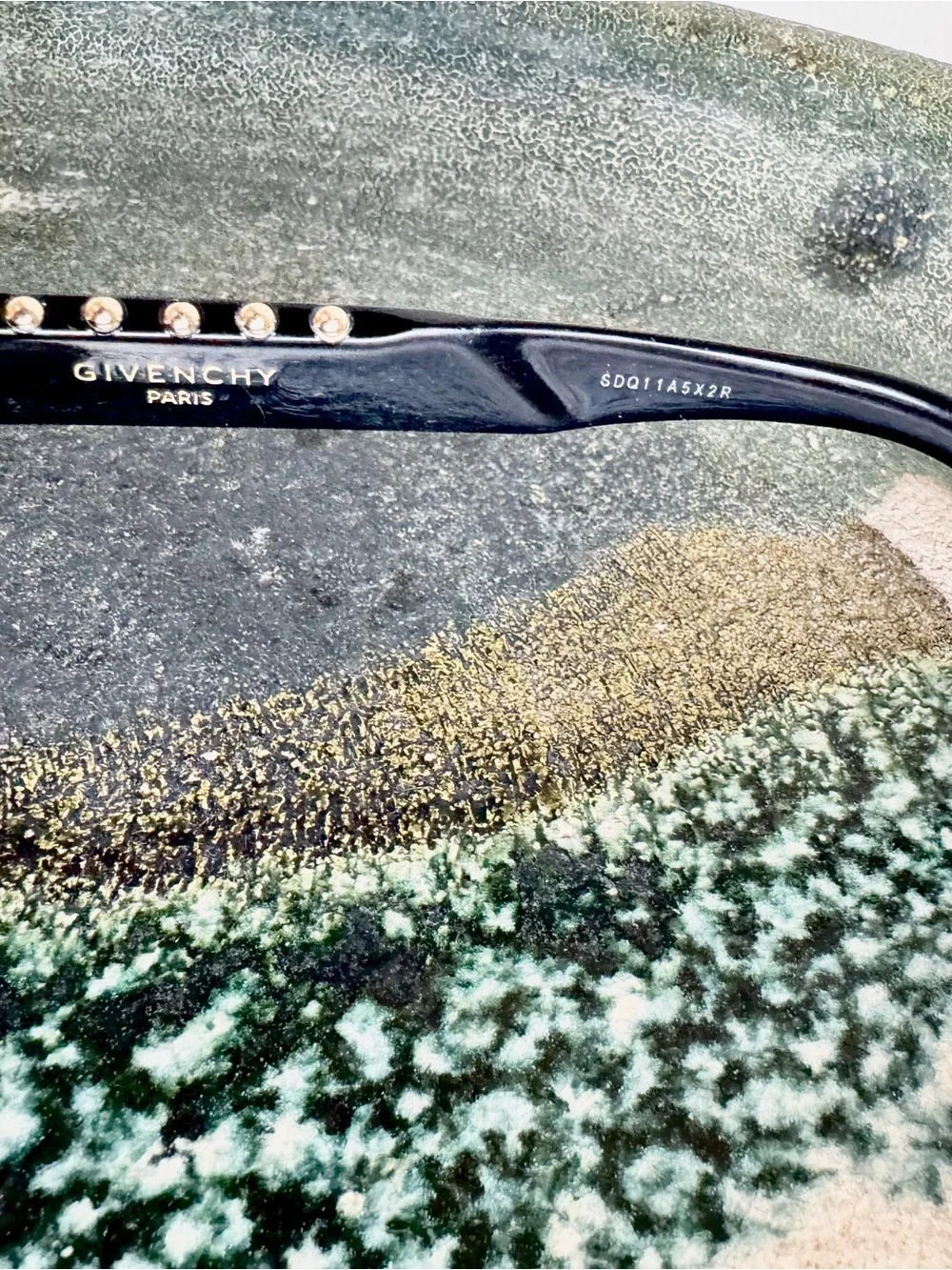 Givenchy Black Sunglasses with Gold Stud Accents